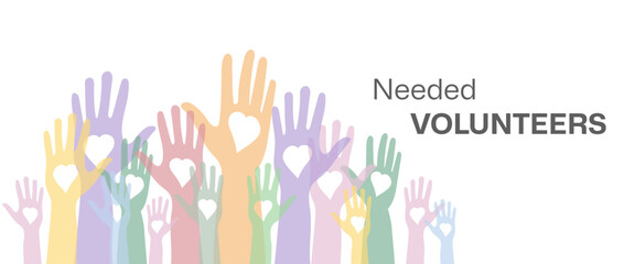 Obraz premium National volunteering banner, national volunteering month.