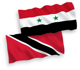 Flags of Republic of Trinidad and Tobago and Syria on a white background