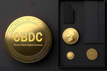 U.S. Digital Currency. Digital Dollar. CBDC Generative AI - obrazy, fototapety, plakaty