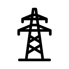 Showcase the beauty and elegance of your design with this stunning Black and White electricity tower Icon. Perfect for graphic designs, logos, mobile apps, posters and more. 
