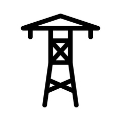 Showcase the beauty and elegance of your design with this stunning Black and White electricity tower Icon. Perfect for graphic designs, logos, mobile apps, posters and more. 
