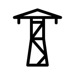 Showcase the beauty and elegance of your design with this stunning Black and White electricity tower Icon. Perfect for graphic designs, logos, mobile apps, posters and more. 
