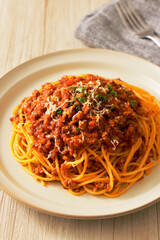 スパゲッティミートソース　Spaghetti with meat sauce