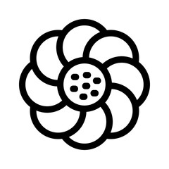 Showcase the beauty and elegance of your design with this stunning Black and White flower Icon. Perfect for graphic designs, logos, mobile apps, posters and more. 
