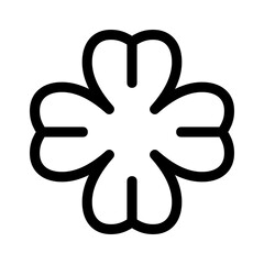 Showcase the beauty and elegance of your design with this stunning Black and White four leaf clover Icon. Perfect for graphic designs, logos, mobile apps, posters and more. 
