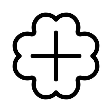 Showcase the beauty and elegance of your design with this stunning Black and White four leaf clover Icon. Perfect for graphic designs, logos, mobile apps, posters and more. 
