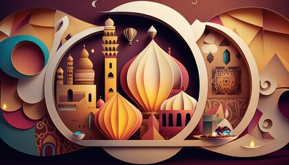 representation of ramadan illustration generative ai