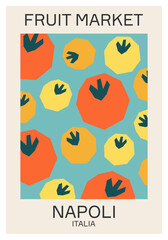 Vintage aesthetic fruit market wall art poster