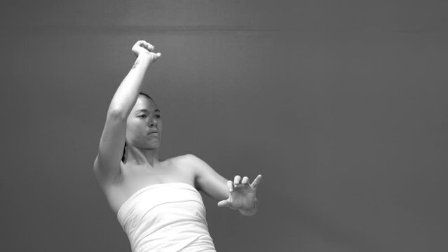 Slow motion contemporary dancer wild movement