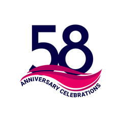 58th anniversary celebration logo design. Vector Eps10