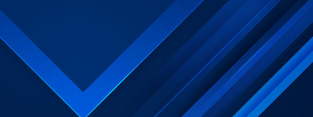 Obraz premium Dark blue paper waves abstract banner design. Elegant wavy vector background