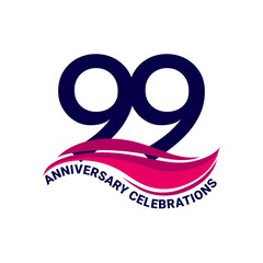 99th anniversary celebration logo design. Vector Eps10
