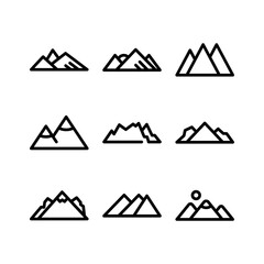 Showcase the beauty and elegance of your design with this stunning Black and White mountain Icon. Perfect for graphic designs, logos, mobile apps, posters and more. 
