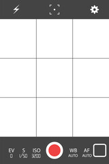 Smartphone camera viewfinder.Viewfinder camera recording. vector illustration.