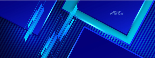 Abstract background with blue color technology modern background design . Geometric background with squares in bright light with soft shadows as pattern. Template for branding business .