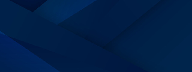 Obraz premium Blue modern abstract wide banner with geometric shapes. Dark blue and white abstract background. Vector illustration