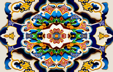 Porcelain flower fabric pattern. Abstract traditional folk antique porcelain floral graphic line. Texture textile vector illustration ornate elegant luxury style. Print design for background, utensils