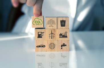 Reduce CO2 emission concept.Clean and friendly environment without carbon dioxide emissions.	
