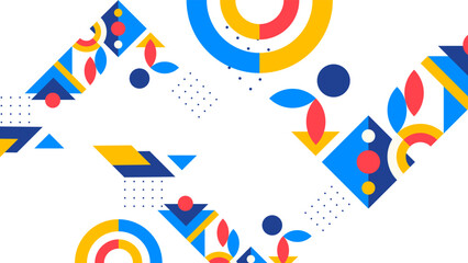 Obraz premium Abstract freeform shape geometric pastel color on white background memphis style.