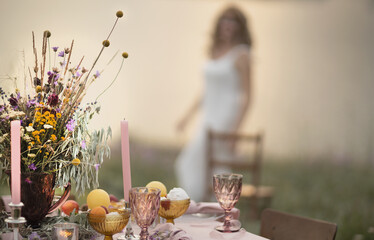 Beautiful table with desserts