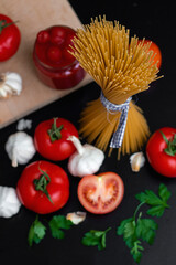 Italian homemade pasta with tomato sauce