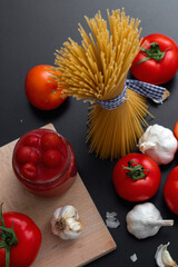 Italian homemade pasta with tomato sauce