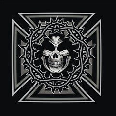 gothic sign with skull, grunge vintage design t shirts