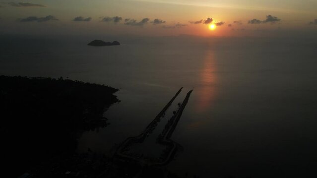 Aerial view of Wok Tum Canel in Koh Phangan - Thailand.