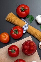 Italian homemade pasta with tomato sauce