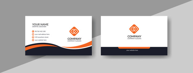 Orange color creative modern business card template