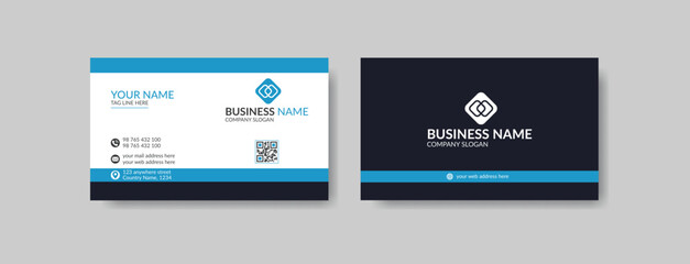 Corporate and modern blue business card design
