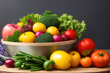 A still life of fresh organic produce, emphasizing natural textures, vibrant colors, and a wholesome, uplifting mood-