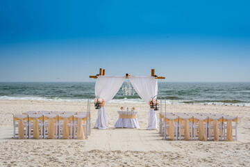 A simple beach wedding arch in Gulf Shores, Alabama