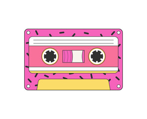 Audio cassette in y2k, 90s, 80s style
