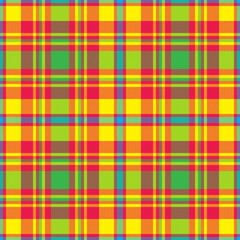 Plaid seamless pattern in orange. Check fabric texture. Vector textile print.
