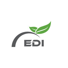EDI letter nature logo design on white background. EDI creative initials letter leaf logo concept. EDI letter design.
