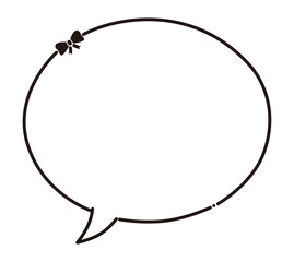 Fototapeta premium シンプルな吹き出し リボン イラスト素材