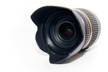 camera lens on white