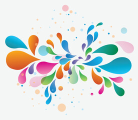 Fototapeta na wymiar abstract colorful water droplet splashing swirl pattern candy style vector for decoration background