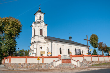 Fototapeta na wymiar Church of the Visitation of the Blessed Virgin Mary in Zaduszniki, Kuyavian-Pomeranian Voivodeship, Poland