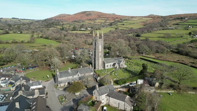 St Pancras Church over Widecombe in the Moor, Dartmoor, Devon