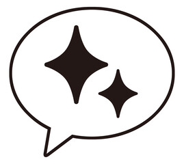 シンプルな吹き出し　キラキラ　イラスト素材
