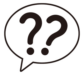 シンプルな吹き出し　？　イラスト素材