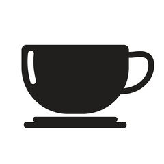 CUP OF COFFEE ICON BLACK AND WHITE VECTOR IMAGE