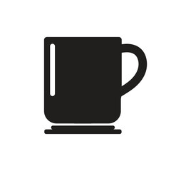 CUP OF COFFEE ICON BLACK AND WHITE VECTOR IMAGE