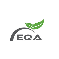 EQA letter nature logo design on white background. EQA creative initials letter leaf logo concept. EQA letter design.