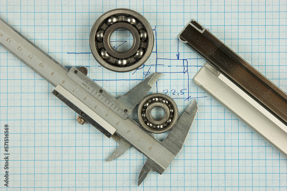 Poster calipers, bearing and square