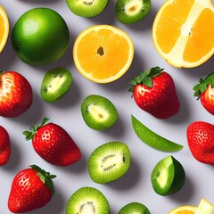 Different fresh Fruits Close Up - Seamless Texture