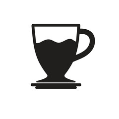 CUP OR MUG COFFEE OR TEA ICON LOGO BLACK AND WHITE