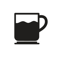 CUP OR MUG COFFEE OR TEA ICON LOGO BLACK AND WHITE